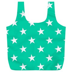 Star Pattern Paper Green Full Print Recycle Bags (l)  by Alisyart