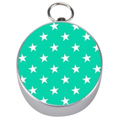 Star Pattern Paper Green Silver Compasses