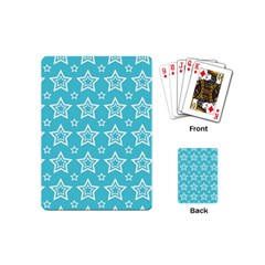 Star Blue White Line Space Sky Playing Cards (mini) 