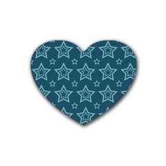 Star Blue White Line Space Rubber Coaster (heart)  by Alisyart