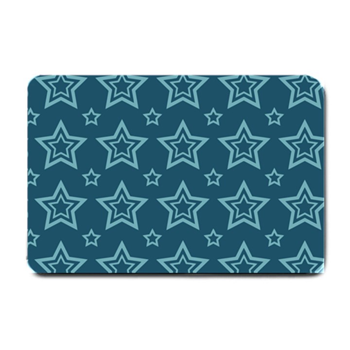 Star Blue White Line Space Small Doormat 