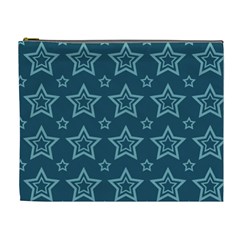 Star Blue White Line Space Cosmetic Bag (xl)
