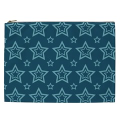 Star Blue White Line Space Cosmetic Bag (xxl) 