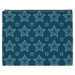 Star Blue White Line Space Cosmetic Bag (xxxl) 