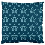 Star Blue White Line Space Standard Flano Cushion Case (Two Sides) Back
