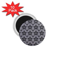 Star Grey Black Line Space 1 75  Magnets (10 Pack)  by Alisyart