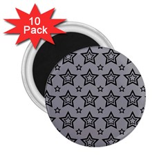 Star Grey Black Line Space 2 25  Magnets (10 Pack)  by Alisyart