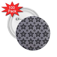 Star Grey Black Line Space 2 25  Buttons (100 Pack) 