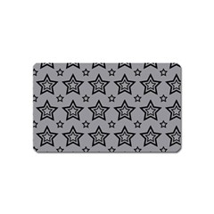 Star Grey Black Line Space Magnet (name Card)