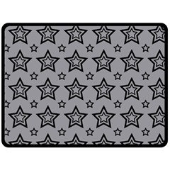 Star Grey Black Line Space Fleece Blanket (large) 