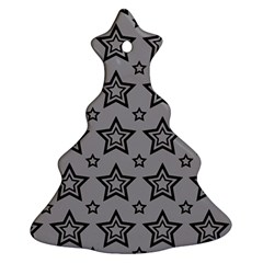 Star Grey Black Line Space Ornament (christmas Tree) 