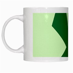 Starburst Shapes Large Circle Green White Mugs by Alisyart