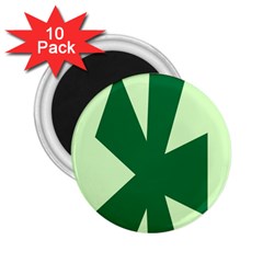 Starburst Shapes Large Circle Green 2 25  Magnets (10 Pack)  by Alisyart