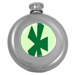 Starburst Shapes Large Circle Green Round Hip Flask (5 Oz)