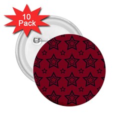 Star Red Black Line Space 2 25  Buttons (10 Pack)  by Alisyart