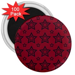 Star Red Black Line Space 3  Magnets (100 Pack) by Alisyart