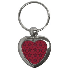 Star Red Black Line Space Key Chains (heart) 