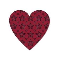 Star Red Black Line Space Heart Magnet by Alisyart