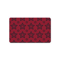 Star Red Black Line Space Magnet (name Card)