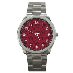 Star Red Black Line Space Sport Metal Watch by Alisyart