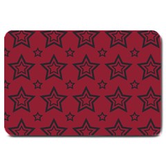 Star Red Black Line Space Large Doormat  by Alisyart