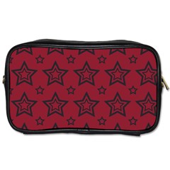 Star Red Black Line Space Toiletries Bags