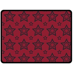 Star Red Black Line Space Fleece Blanket (large) 