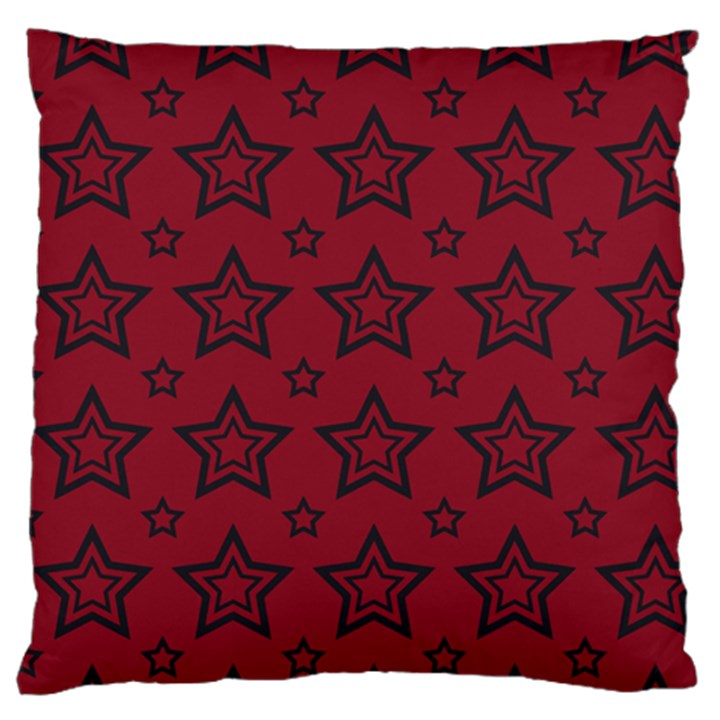 Star Red Black Line Space Large Flano Cushion Case (One Side)