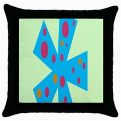 Starburst Shapes Large Circle Green Blue Red Orange Circle Throw Pillow Case (black) by Alisyart