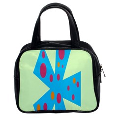 Starburst Shapes Large Circle Green Blue Red Orange Circle Classic Handbags (2 Sides) by Alisyart