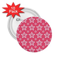 Star Pink White Line Space 2 25  Buttons (10 Pack)  by Alisyart