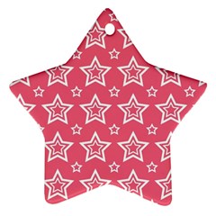 Star Pink White Line Space Star Ornament (two Sides)