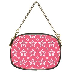 Star Pink White Line Space Chain Purses (two Sides) 