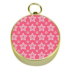 Star Pink White Line Space Gold Compasses