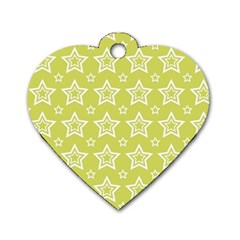 Star Yellow White Line Space Dog Tag Heart (one Side) by Alisyart