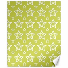 Star Yellow White Line Space Canvas 11  X 14  