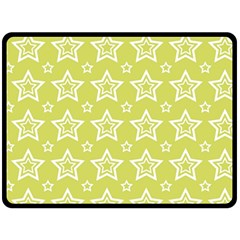 Star Yellow White Line Space Fleece Blanket (large) 