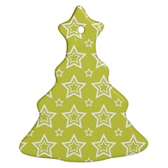Star Yellow White Line Space Ornament (christmas Tree) 