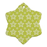 Star Yellow White Line Space Snowflake Ornament (Two Sides) Front