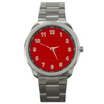 Red And Black Sport Metal Watch Front