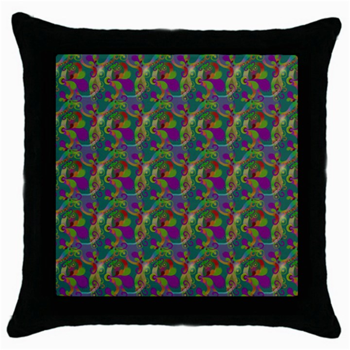 Pattern Abstract Paisley Swirls Throw Pillow Case (Black)