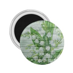 On Wood May Lily Of The Valley 2 25  Magnets by Simbadda