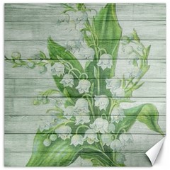 On Wood May Lily Of The Valley Canvas 16  X 16   by Simbadda