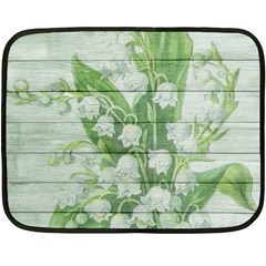 On Wood May Lily Of The Valley Fleece Blanket (mini) by Simbadda