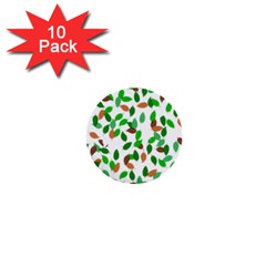 Leaves True Leaves Autumn Green 1  Mini Buttons (10 Pack) 