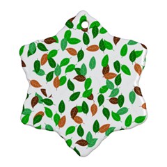 Leaves True Leaves Autumn Green Ornament (snowflake) by Simbadda