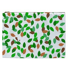 Leaves True Leaves Autumn Green Cosmetic Bag (xxl)  by Simbadda