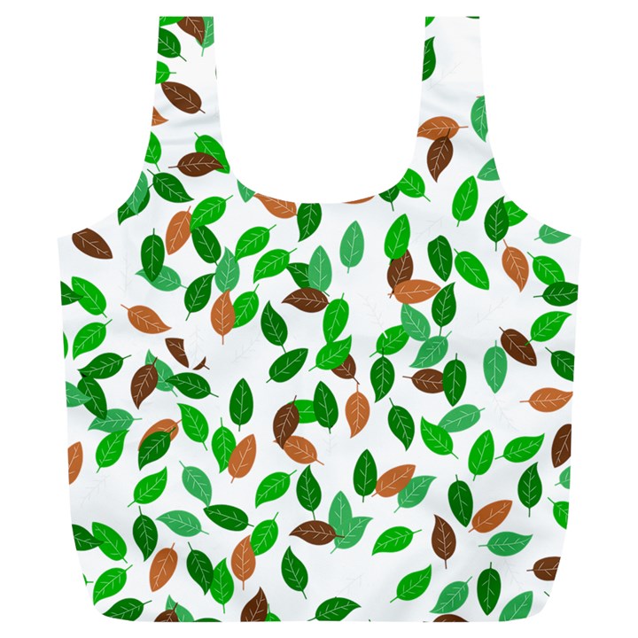 Leaves True Leaves Autumn Green Full Print Recycle Bags (L) 