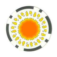 Sun Hot Orange Yrllow Light Poker Chip Card Guard