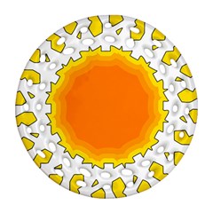 Sun Hot Orange Yrllow Light Ornament (round Filigree)